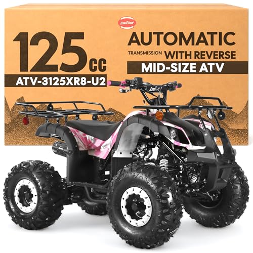 125cc ATV - Gas Quad, Automatic-Reverse, Army Pink | Off-Road Vehicles