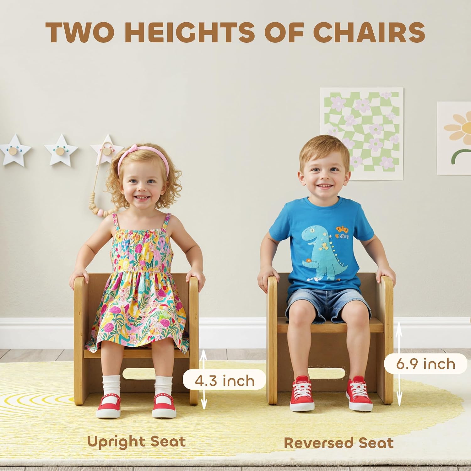 Kids Table and Chair Set, Wooden Activity Table, Ages 3-8, Natural Wood - Image 5