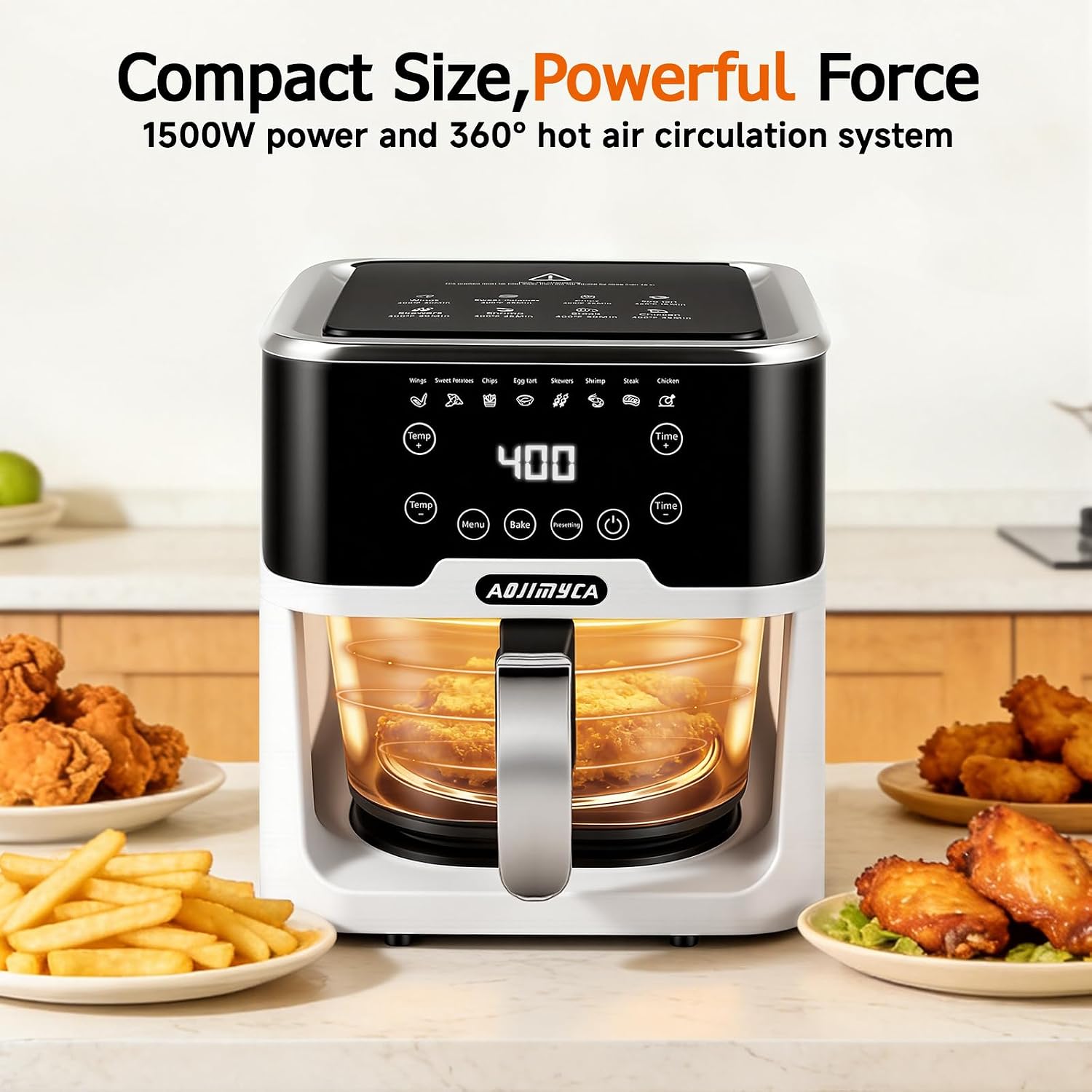 6.0QT Glass Air Fryer, Non Toxic AirFryer with Touchscreen Control - Image 3