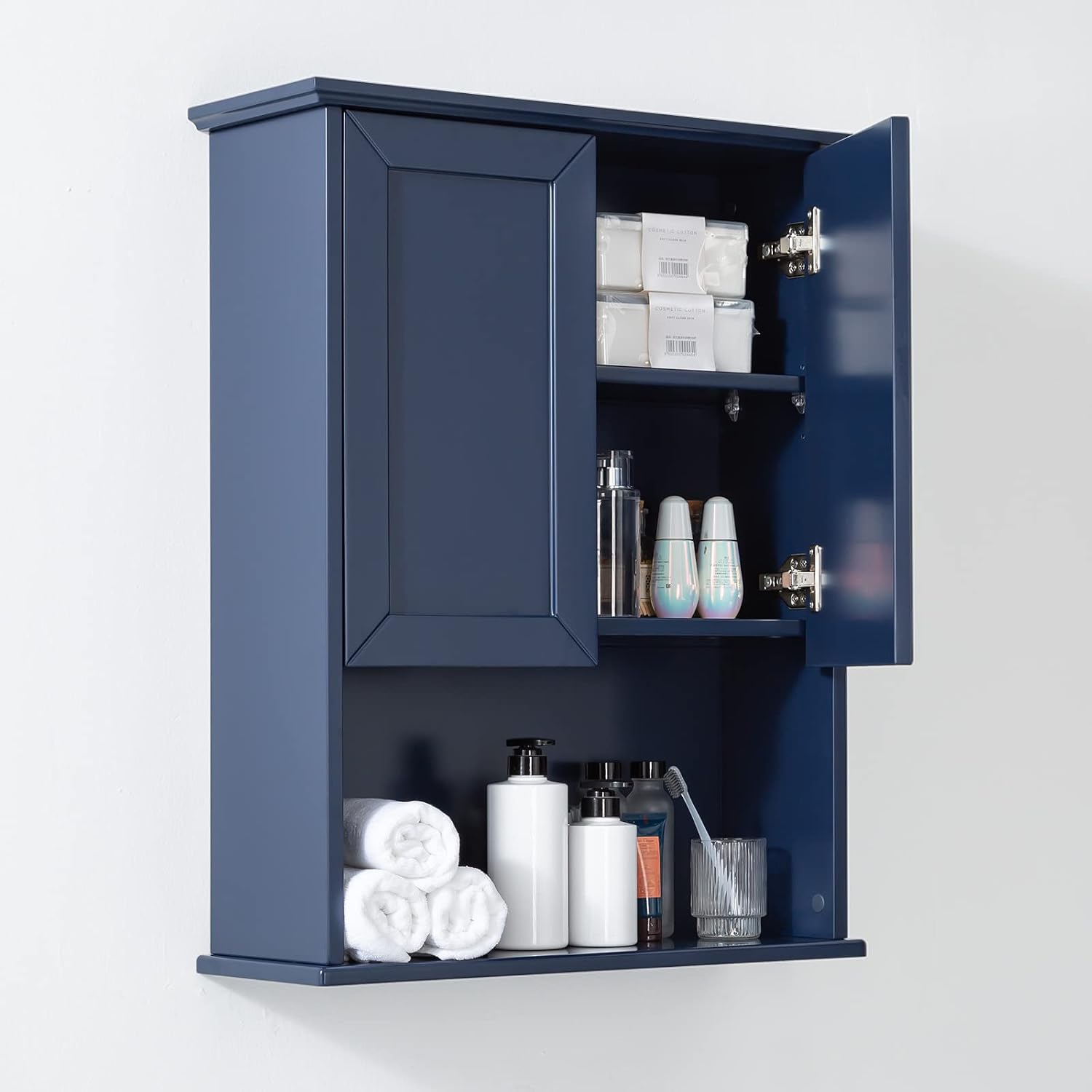 Bathroom Wall Mounted Wood Medicine Cabinet with Adjustable Shelf - Image 2