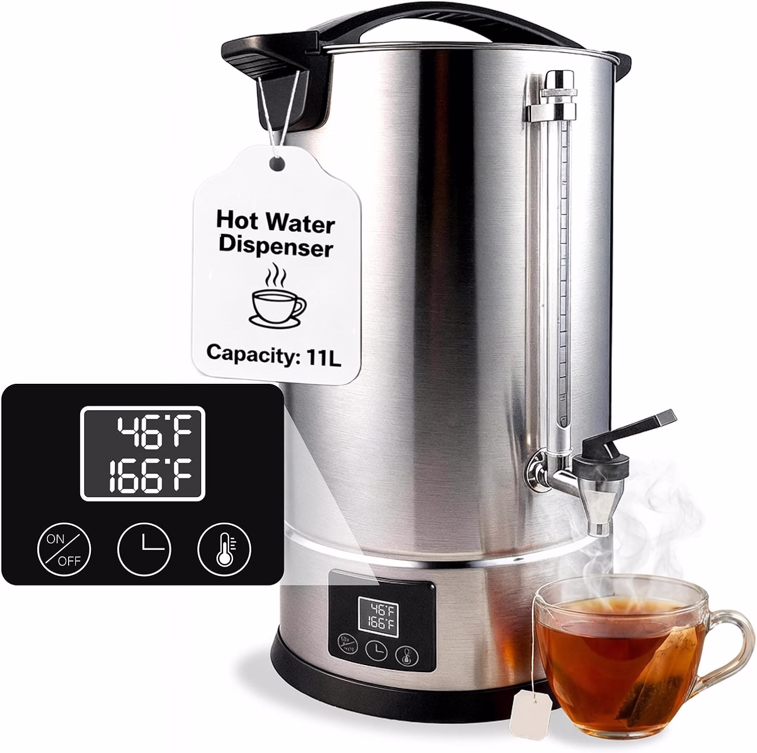 7L (30 Cups) Hot Water Dispenser Urn, Commercial Hot Water Boiler - Image 3