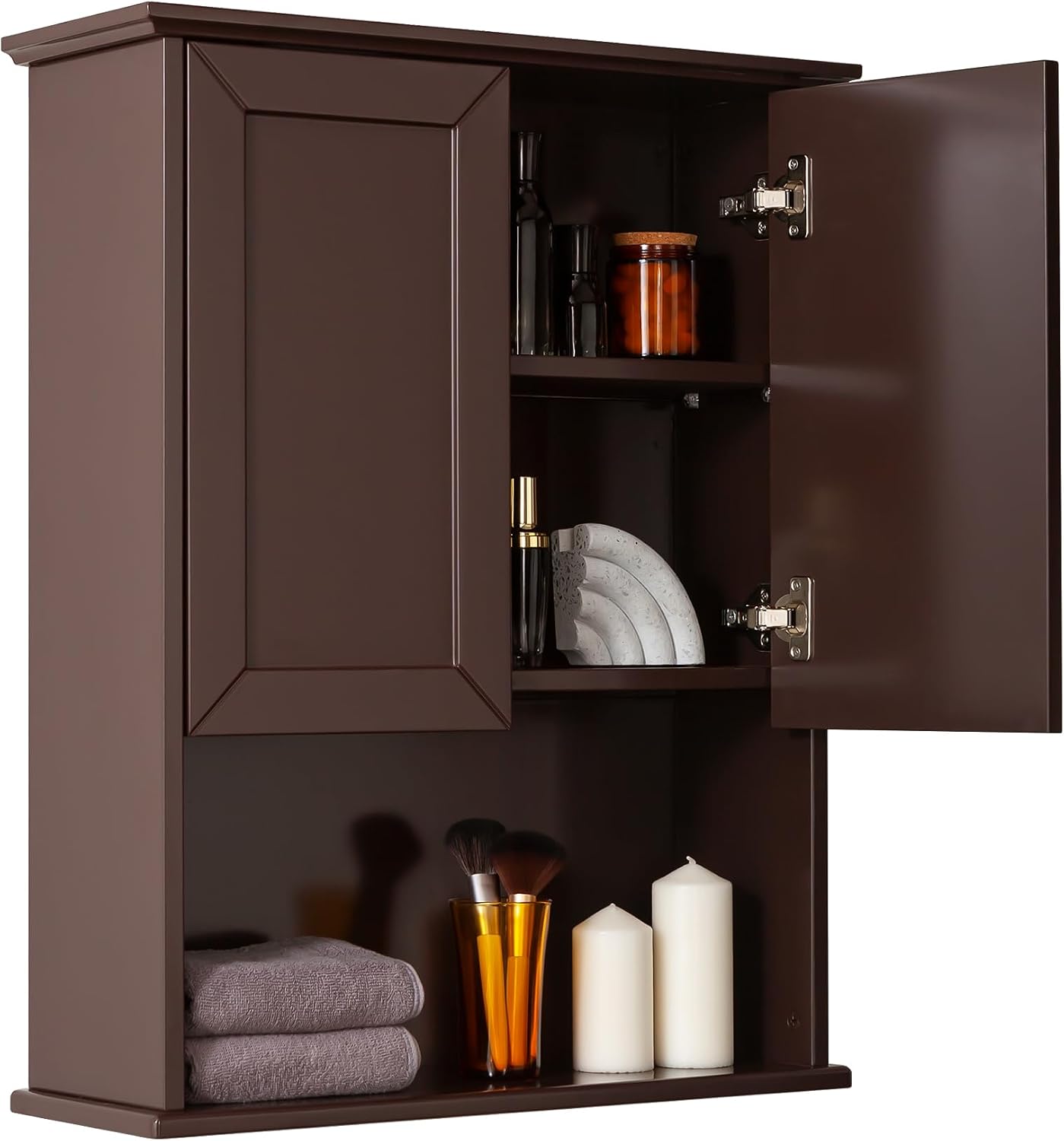 Bathroom Wall Mounted Wood Medicine Cabinet with Adjustable Shelf - Image 3
