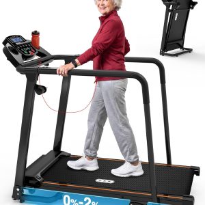 Treadmill for Seniors with Long Handrails-0–2% Incline | Walking Pad