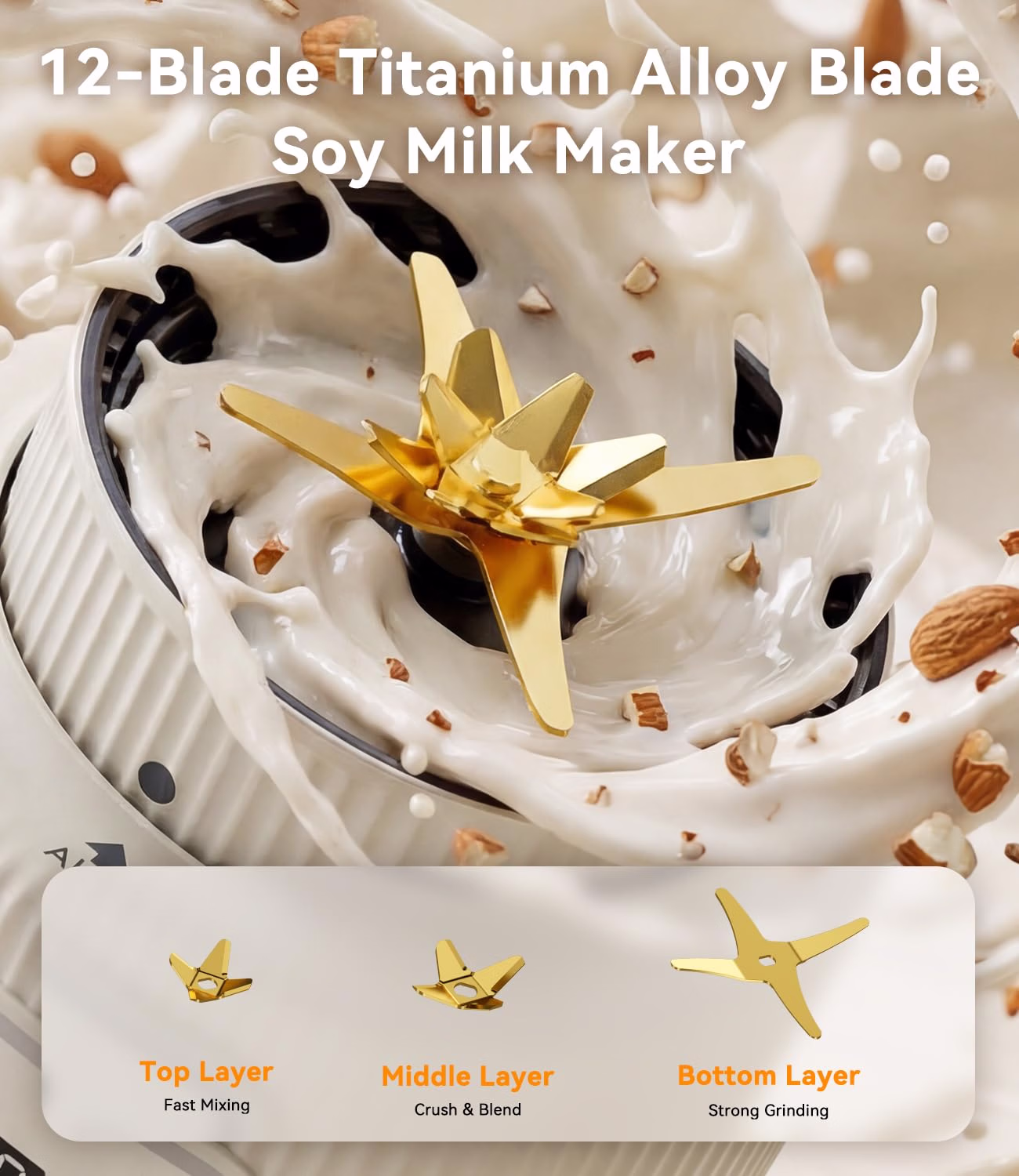 Nut Milk Maker Machine, 59.18 oz Automatic Nut Milk Maker with 11-in-1 Programs, Soy Milk Maker & Baby Food Maker, Detachable Glass Pitcher, Auto Clean, Delay Start, Keep Warm, LED Display - Image 2