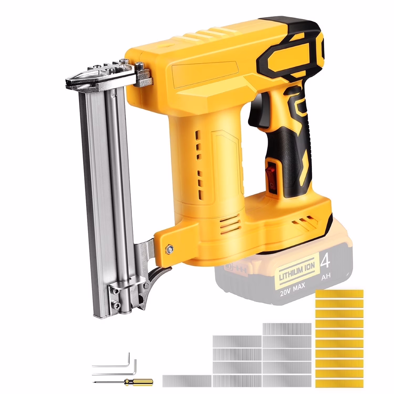 18 Gauge Brad Nailer Compatible with Dewalt 20V MAX Battery(NO Battery), Narrow Crown Stapler, 2 in 1 Cordless Nail Gun with 1000 Nails and 1000 Staples for Home Improvement, DIY and Woodworking - homedespot