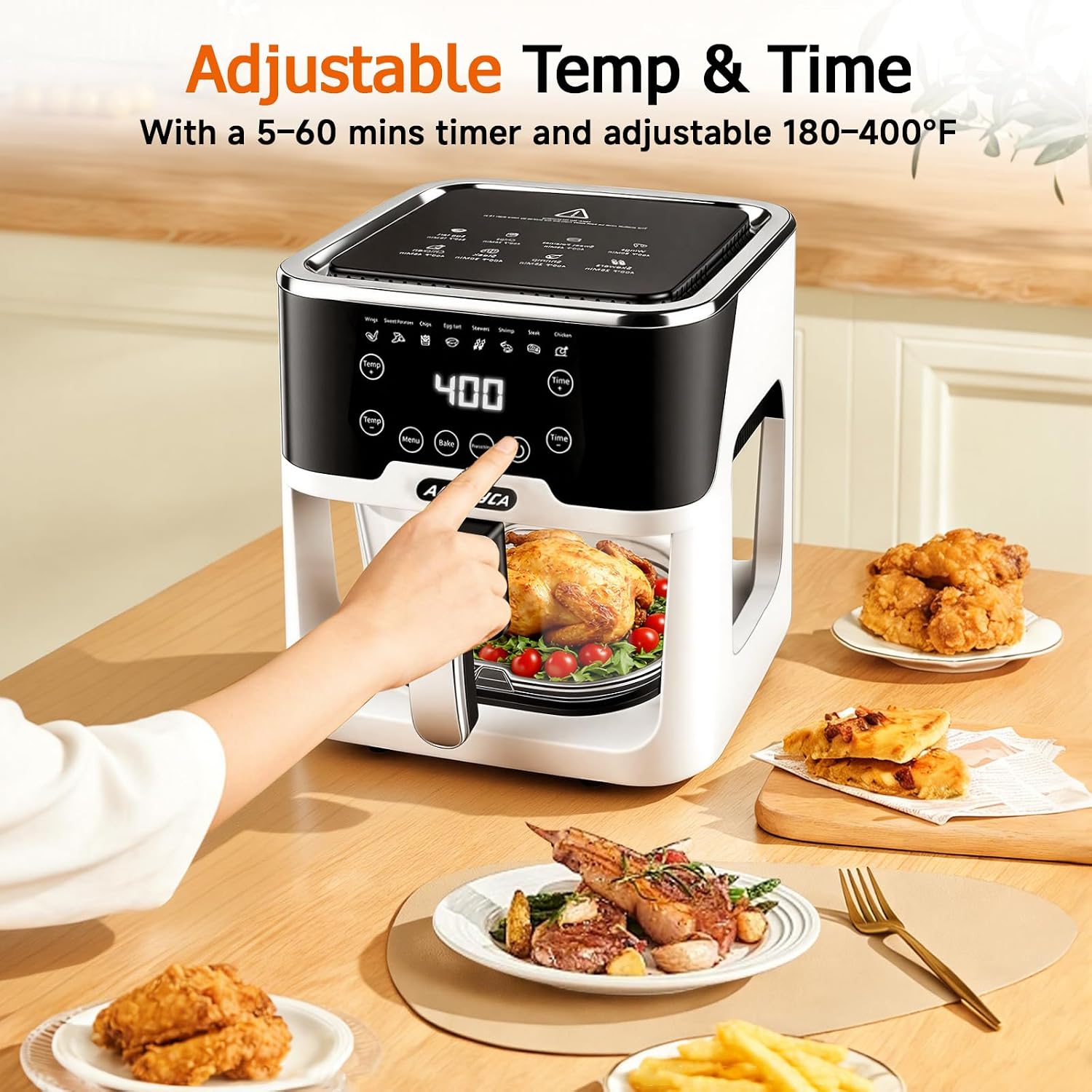 6.0QT Glass Air Fryer, Non Toxic AirFryer with Touchscreen Control - Image 5