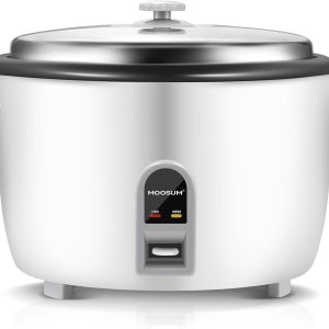 Commercial Rice Cooker, Large Capacity 30-Cup (UnCooked), 60-Cup (Cooked) with One Touch Operation and 12-Hour Keep Warm, Easy to Use and clean, 1600W, White