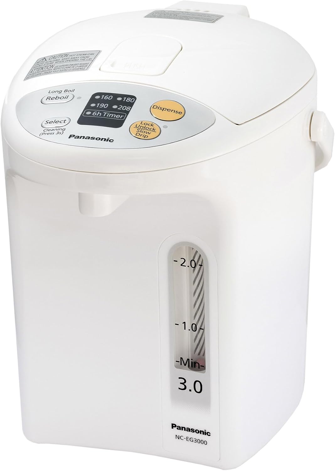 Electric Thermo Pot Hot Water Boiler Dispenser NC-EG4000, Slow-Drip Mode for Coffee, Ideal for Tea, Hot Cocoa, Soups and Baby Food, Four Temperature Settings, 4.2 Quarts (4.0L), 700W, White