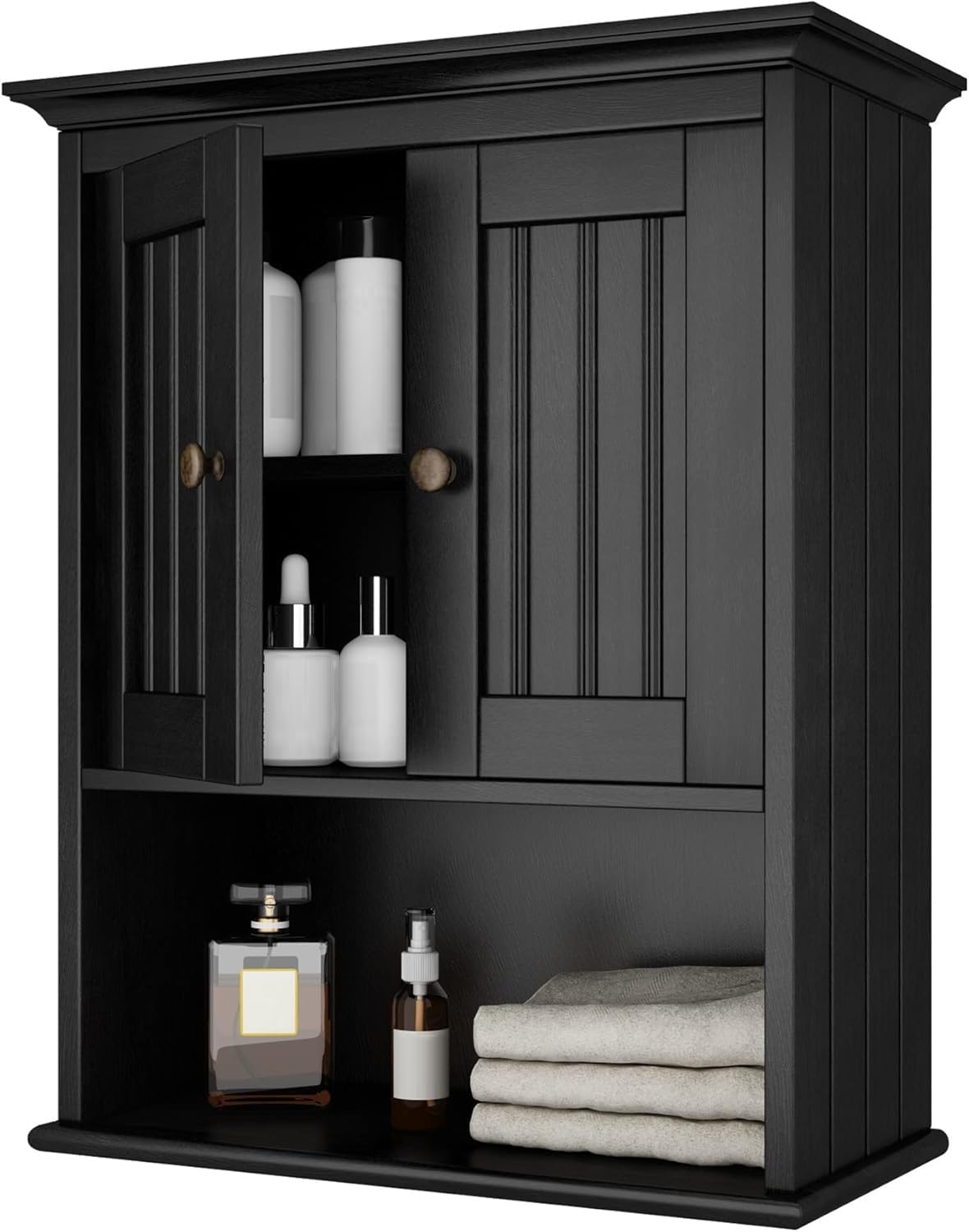 Wood Medicine Cabinet with Doors, Bathroom Wall Cabinet - Image 4