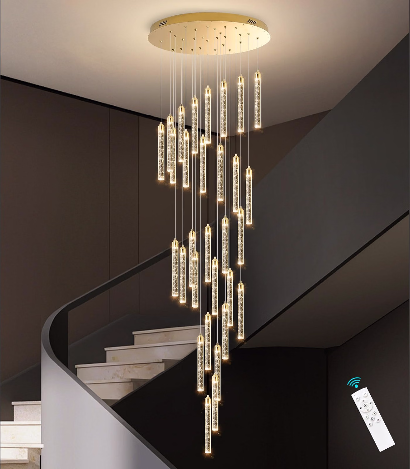 Modern Crystal Pendants Lighting Mini Chandelier for Kitchen Island LED Dimmable Ceiling Handing Lighting Adjustable Flush Mount Ceiling Light for Dining Room Hallway - Image 4
