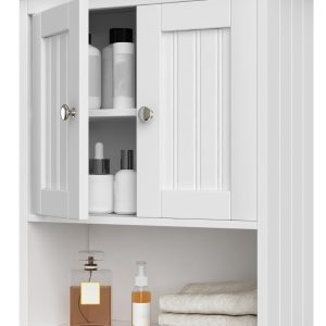 Wood Medicine Cabinet with Doors, Bathroom Wall Cabinet