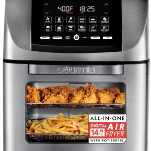 Air Fryer - 14 Qt Rotisserie Oven with Window, Stainless Steel