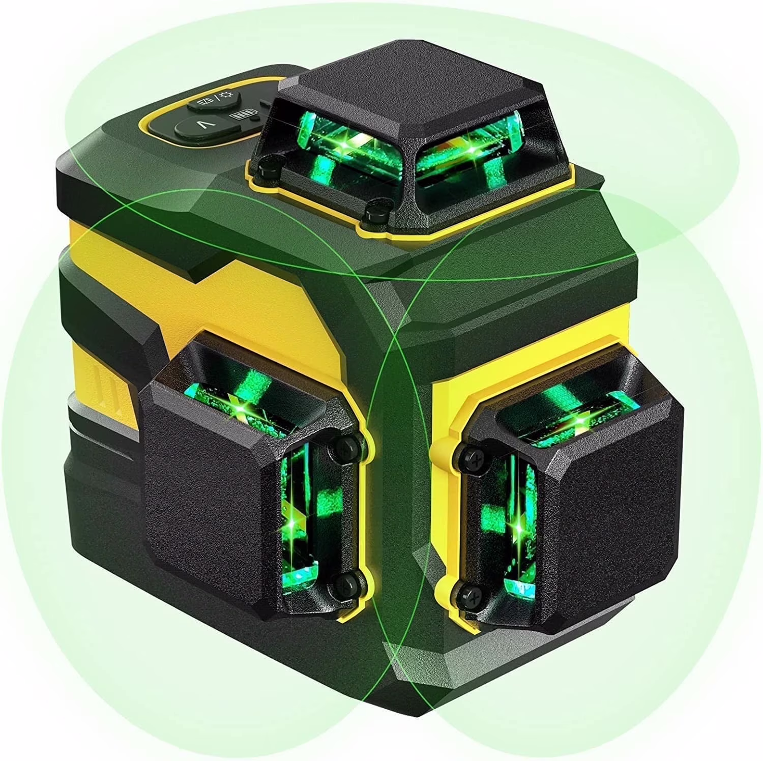 Laser Level, IKOVWUK 3x360- Cross Line Laser for Construction and Picture Hanging, 12 Green Lasers with Self-leveling, 65 ft Vertical & Horizontal Line, Level Tool with 5200 mAh Rechargeable Battery - homedespot
