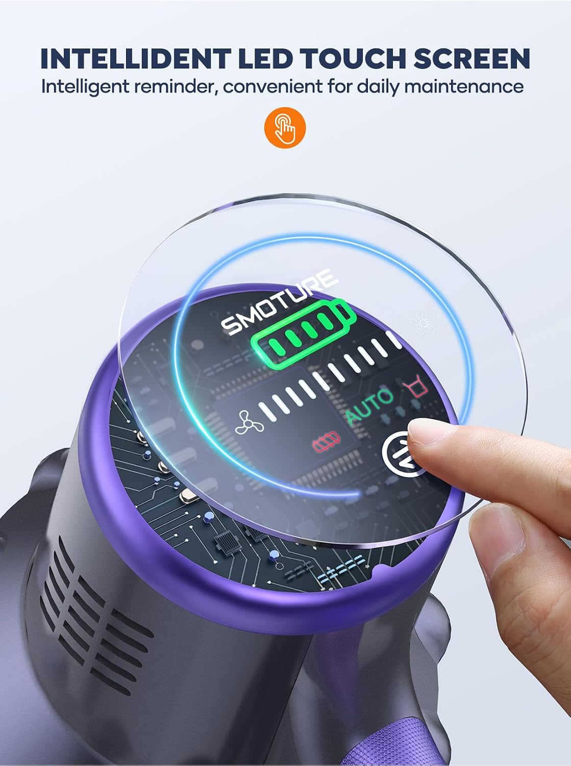 Cordless Vacuum Cleaner, 2 Batteries 110 Mins Runtime Vacuum Cleaners for Home, 45KPA 550W Stick Vacuum with Brushless Motor, Automatically Adjust Suction, Handheld Vacuum for Pet Hair/Carpet/Floor - Image 6