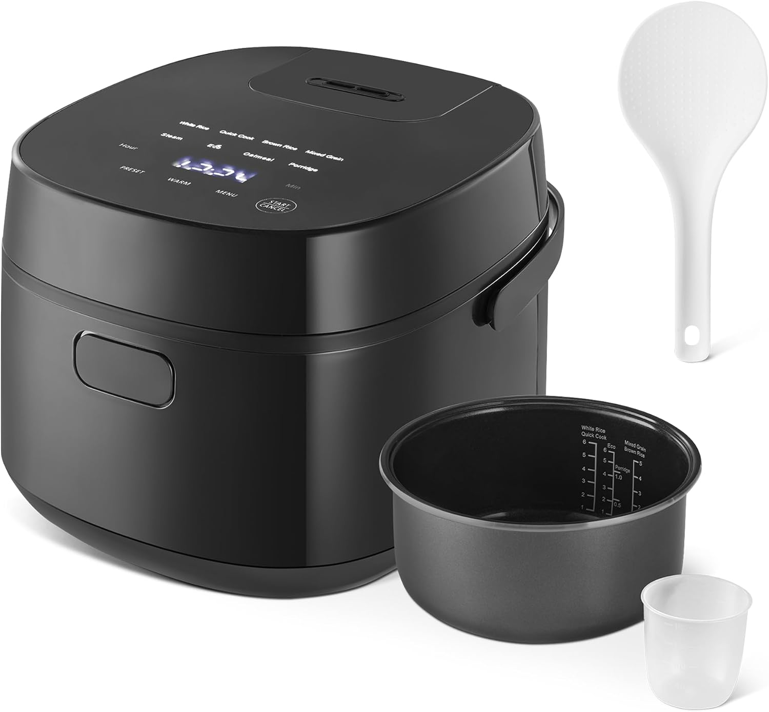Rice Cooker 6-Cup Uncooked / 12-Cup Cooked, Micom with Fuzzy Logic, Ceramic Non-Stick Coating, Auto Keep Warm, Locking Lid, Black - Image 2