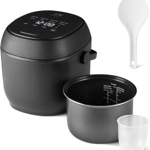 Rice Cooker 6-Cup Uncooked / 12-Cup Cooked, Micom with Fuzzy Logic, Ceramic Non-Stick Coating, Auto Keep Warm, Locking Lid, Black